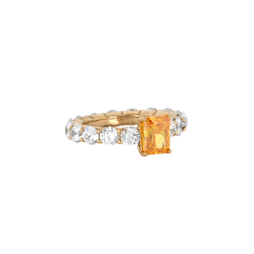 Anello rettangolare in acciaio colorato GB