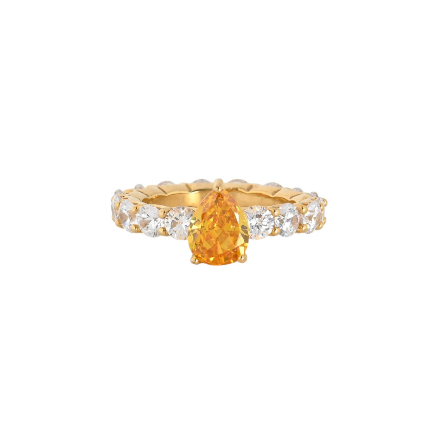 Anillo en acero oval colorido GB