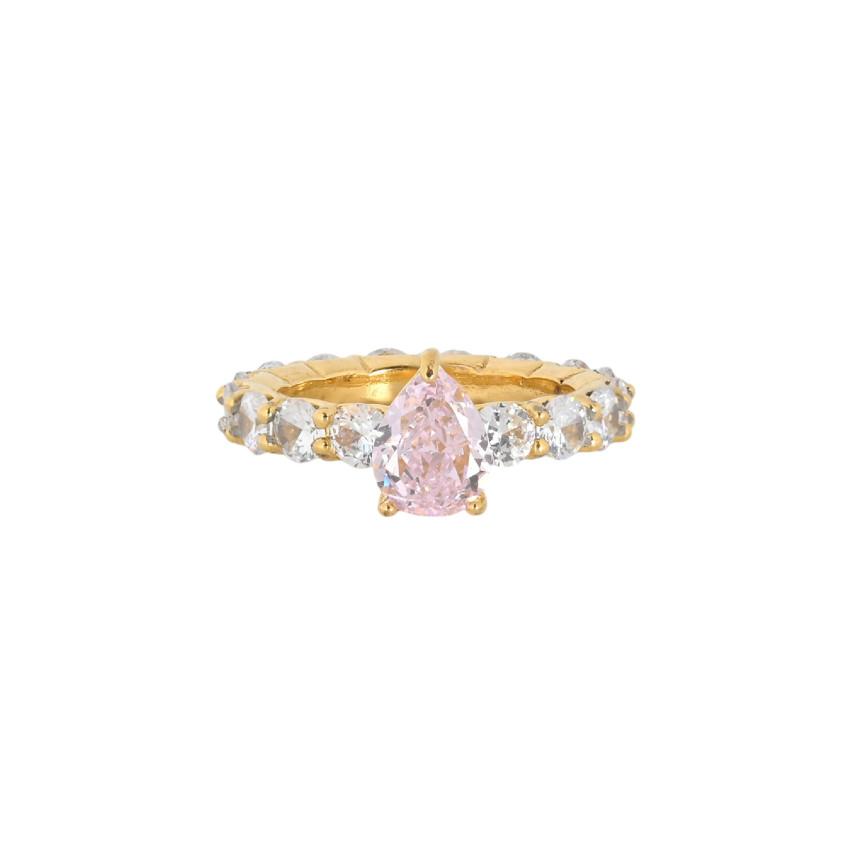 Anillo en acero oval colorido GB