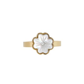 Bague acier avec trèfle brillant GB