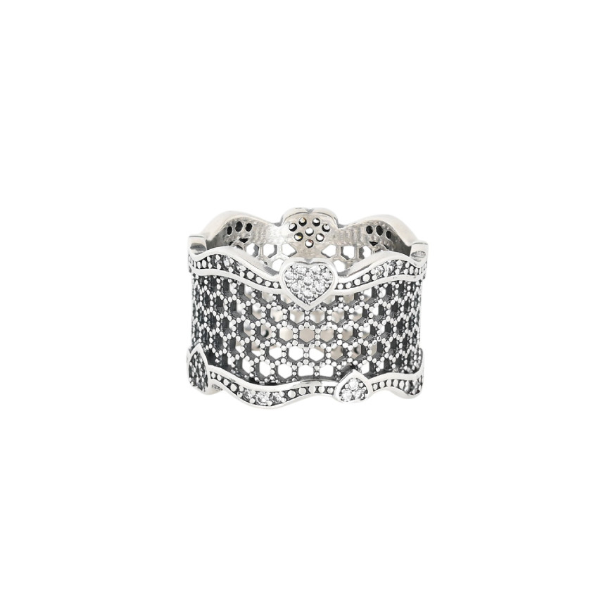 Bague Luxury large avec cœurs