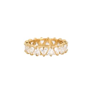 Steel ring with triangular zirconia GB