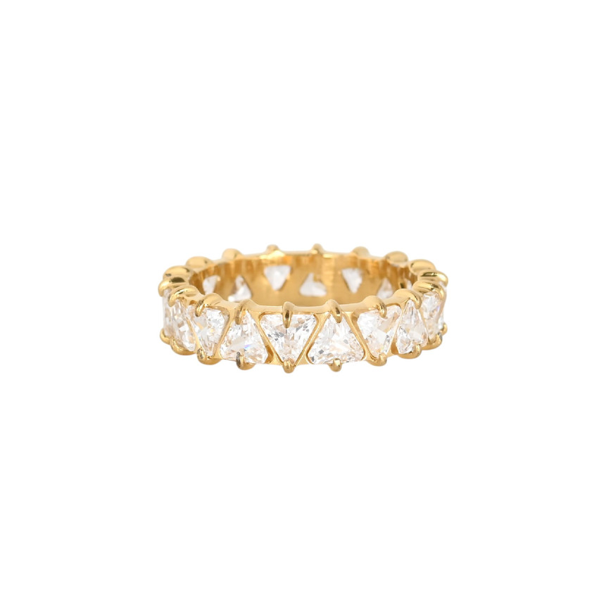 Bague en acier avec zircone triangulaire GB