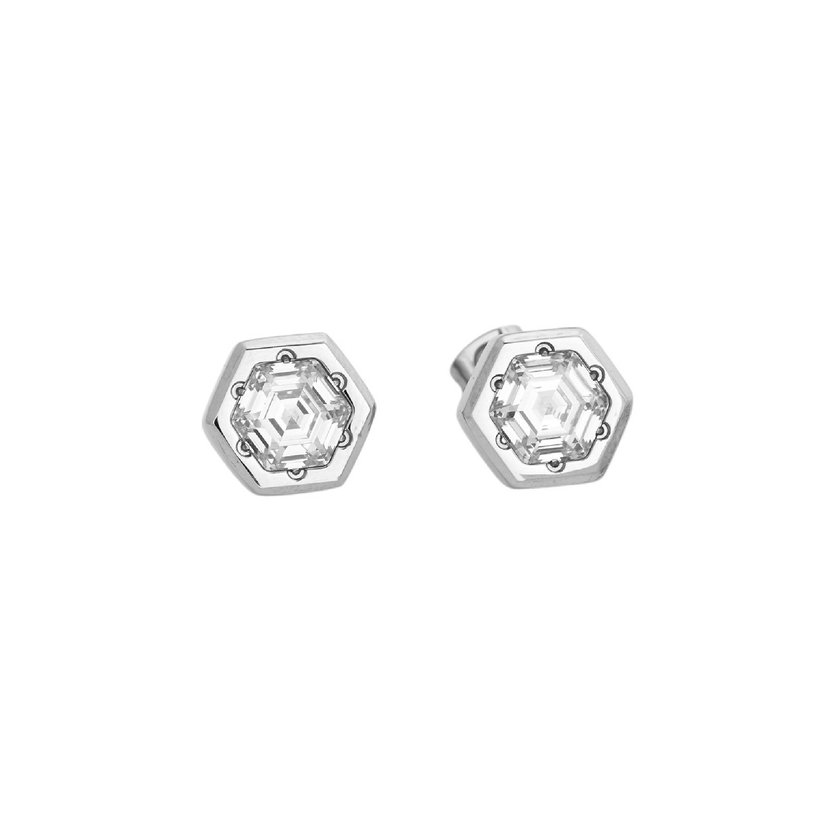 Delicate earrings with zirconia