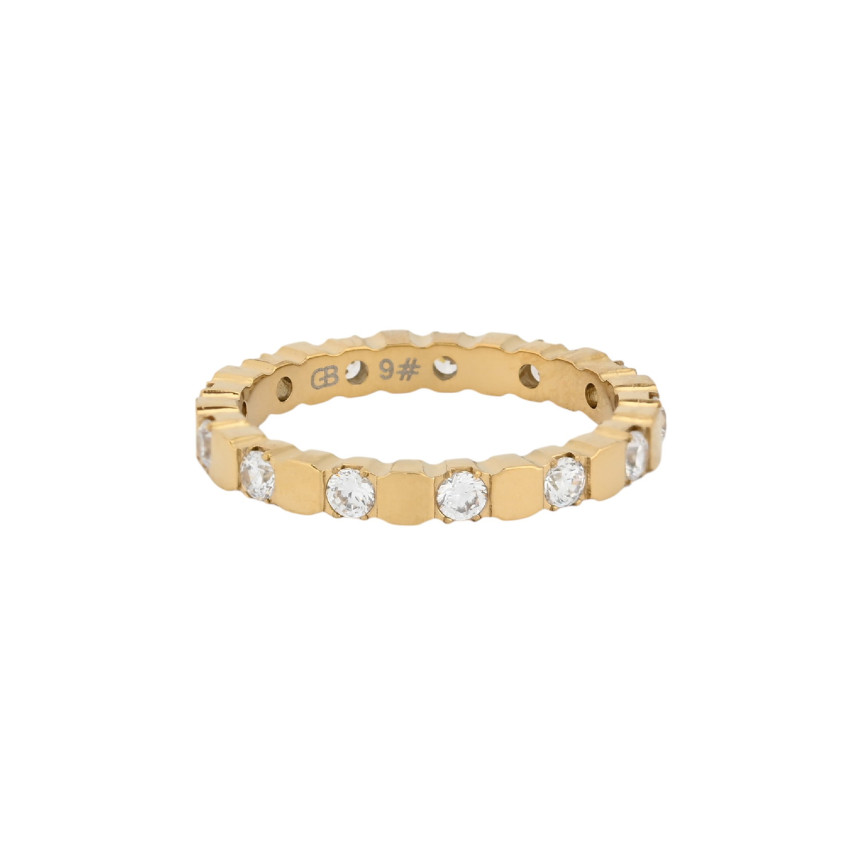 Bague acier avec zircones GB