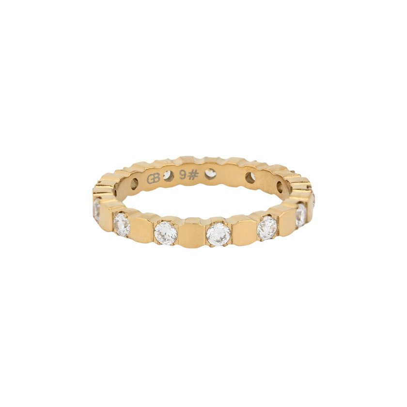 Steel ring with zirconias GB