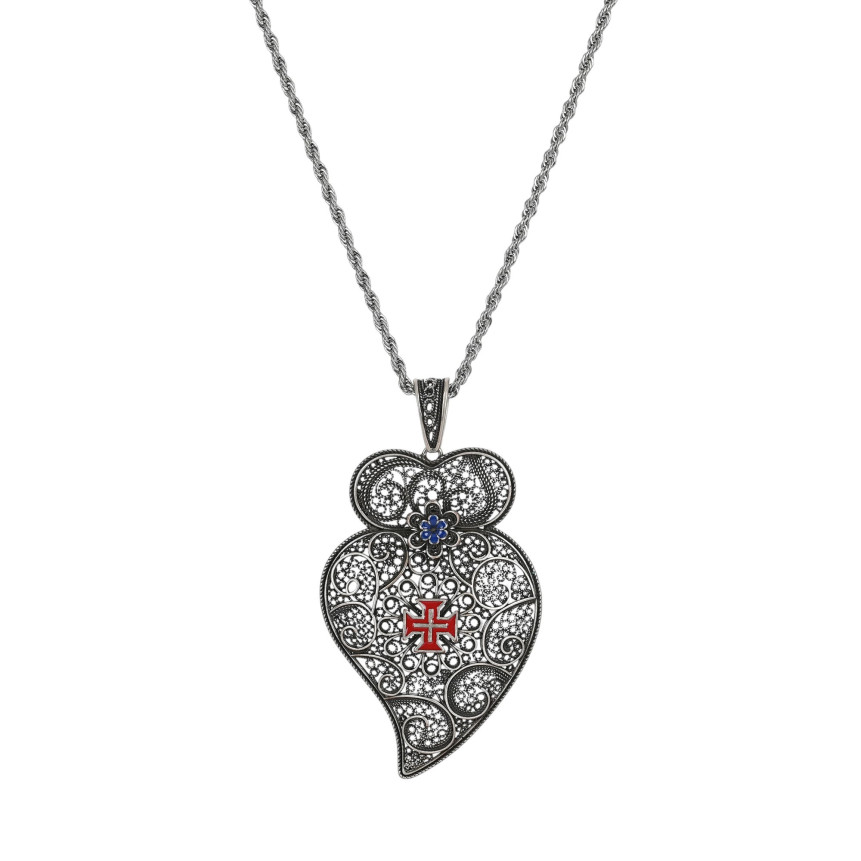 Collana Encantos cuore argentato