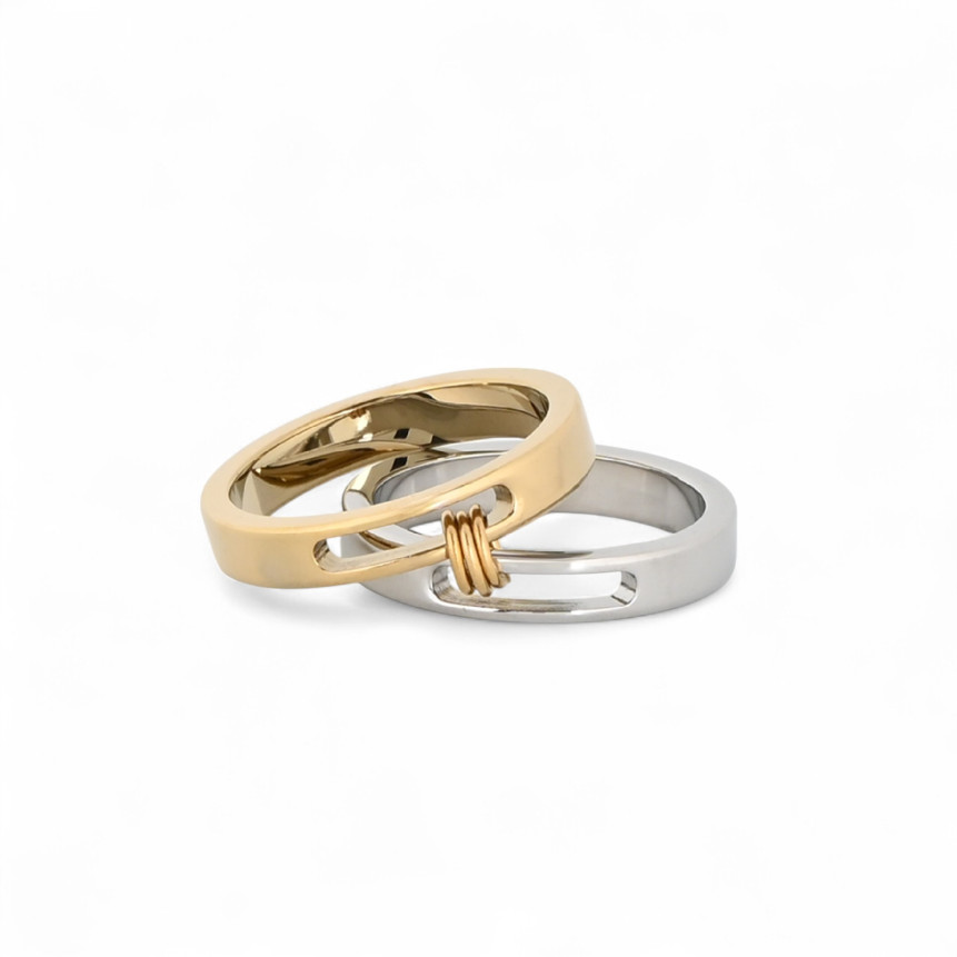 Anel Glamour com duas cores