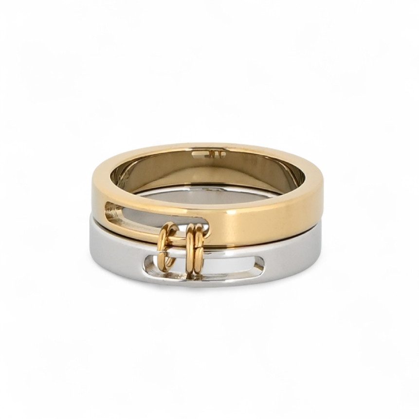 Glamour ring with two colors