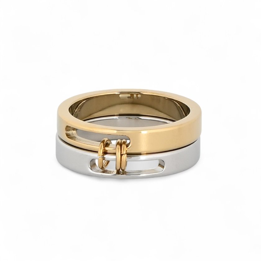 Glamour ring with two colors