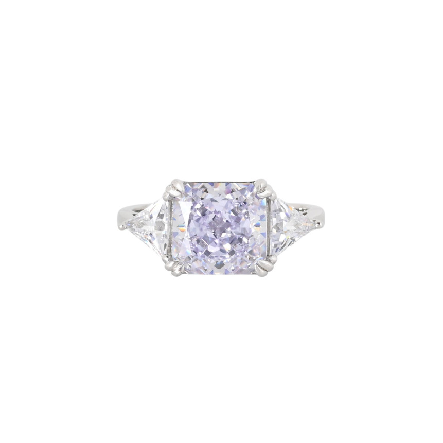 Anello Luxury con pietra quadrata