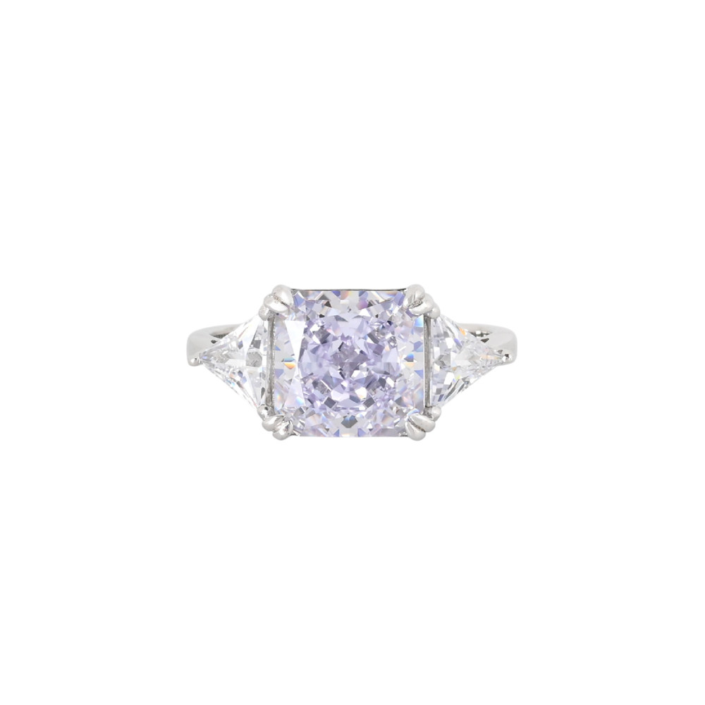 Anello Luxury con pietra quadrata