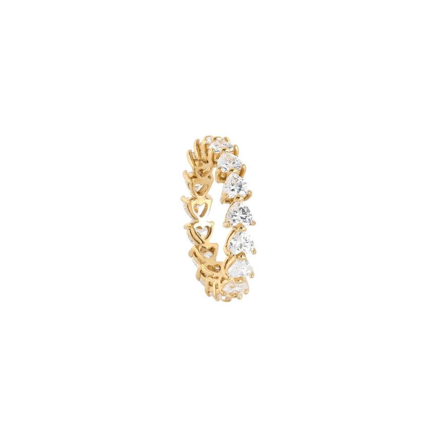Anillo Glamour con corazones