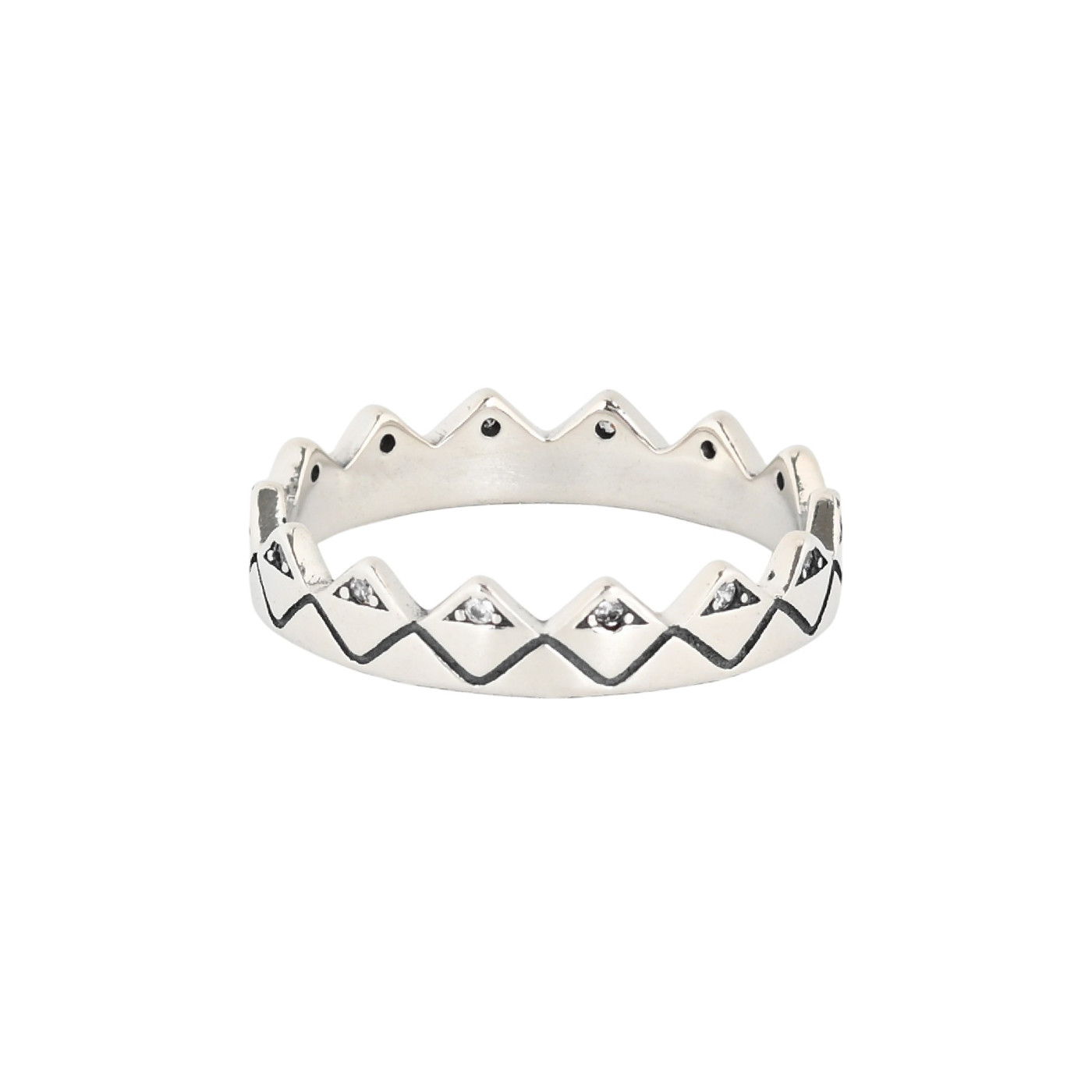 Luxury ring with crown and zirconias