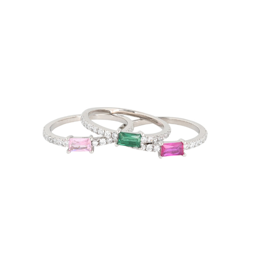 Anello Luxury con pietra colorata