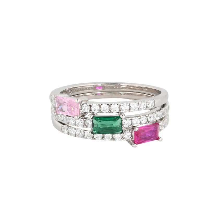 Bague Luxury avec pierre colorée