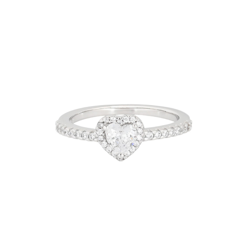 Anello Luxury con cuore e zirconi