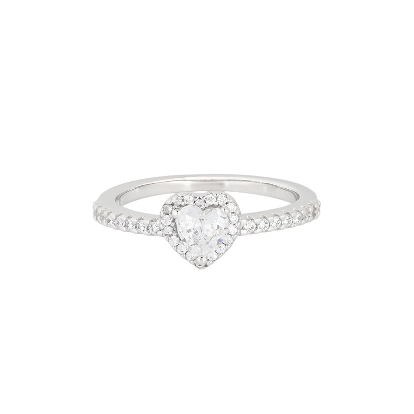 Anello Luxury con cuore e zirconi