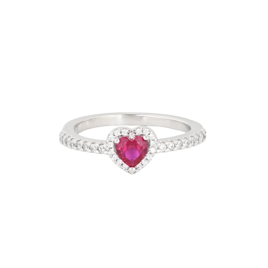 Anello Luxury con cuore e zirconi