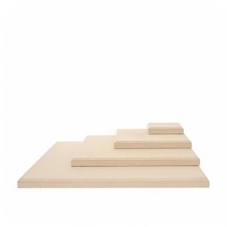 Square display with beige base