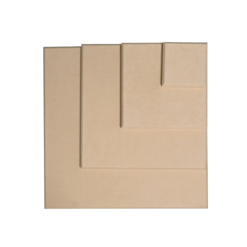 Square display with beige base