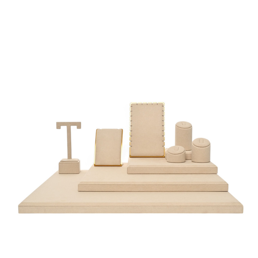 Set of 10 beige displays