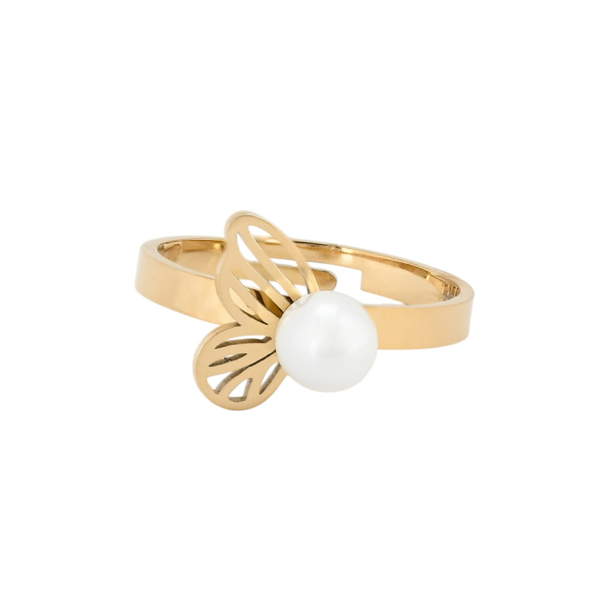 Anillo medio mariposa con perla GB