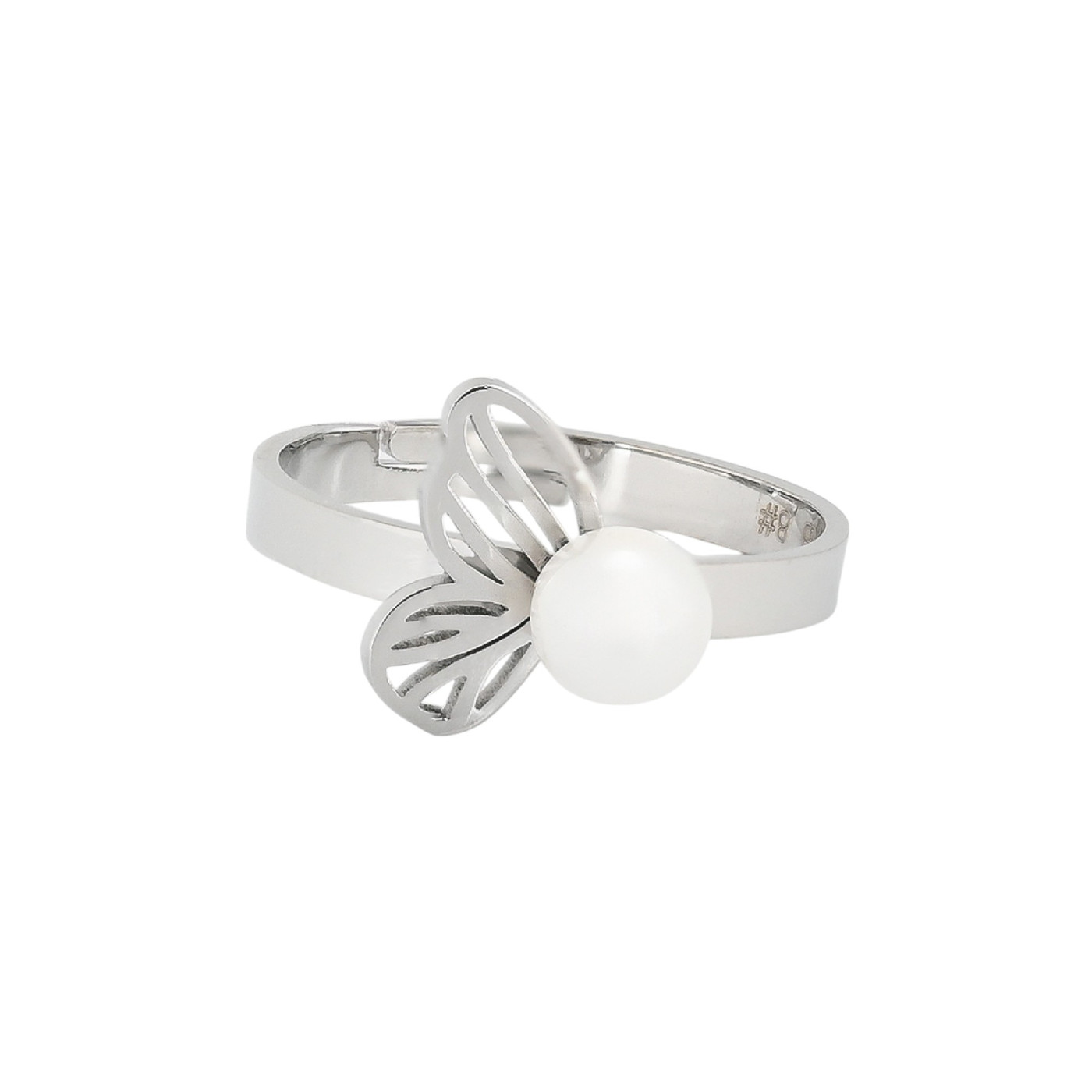 Anello mezza farfalla con perla GB