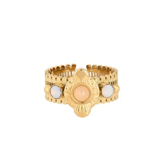 Steel adjustable ring boho GB