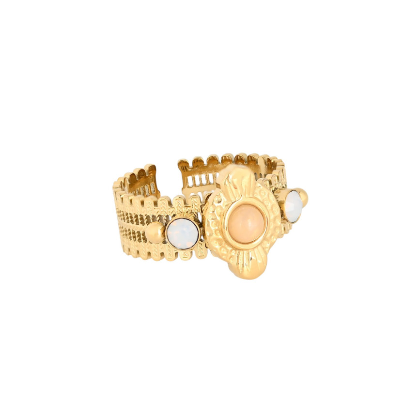 Steel adjustable ring boho GB