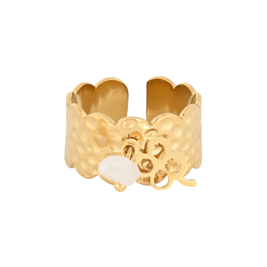 Anello regolabile acciaio trifoglio GB