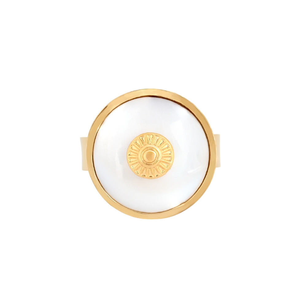 Bague ronde réglable en acier nacré GB