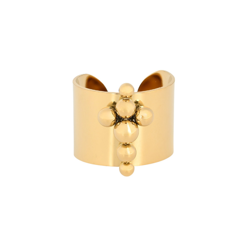 Anello regolabile acciaio palline incrociate GB