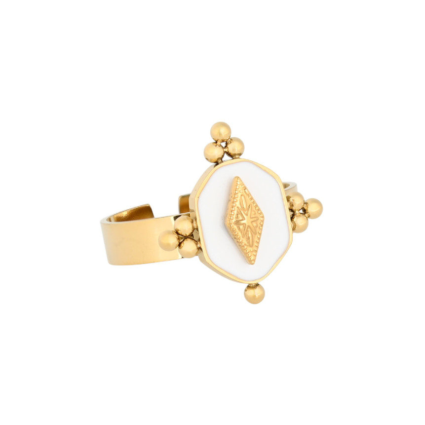 Bague réglable acier losange GB