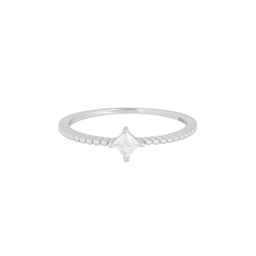 Bague solitaire S925 texture GB