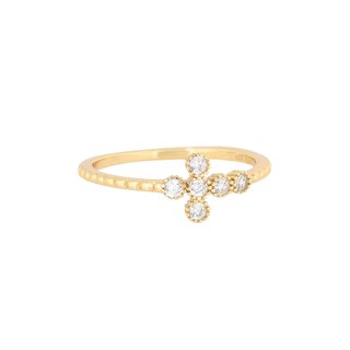 Luxury ring with cross and brilliants