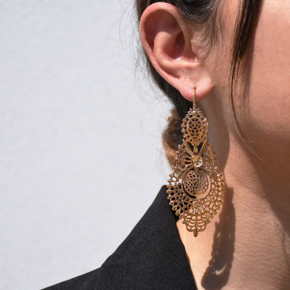 Boucles d\'oreilles semi précieuse rainha GB
