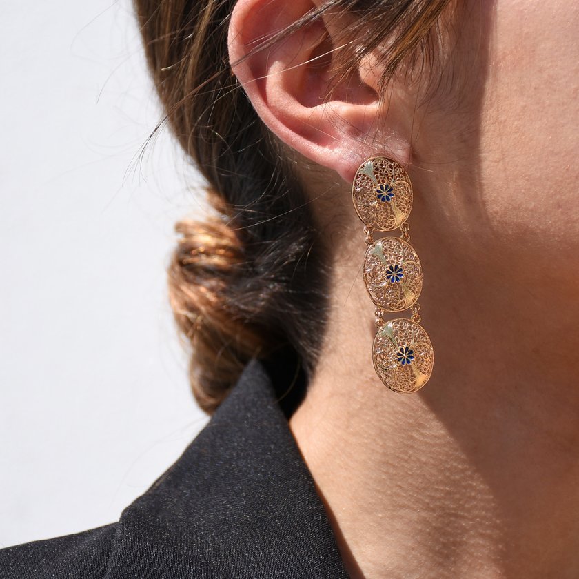 Pendientes Encantos Portugal tradicionales y flor