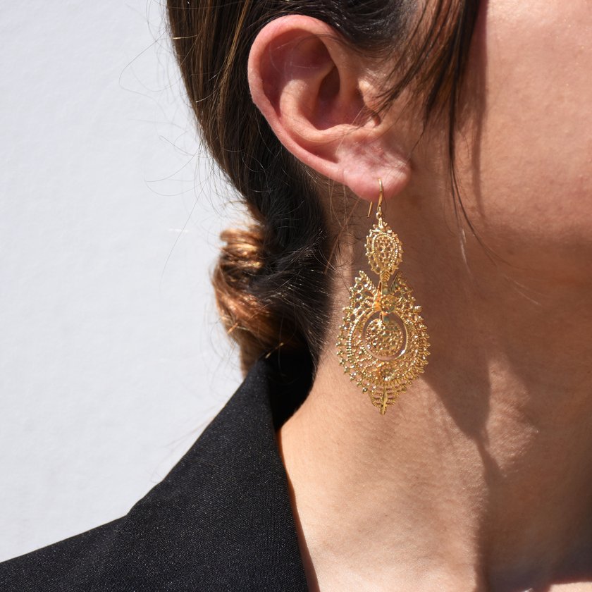 Boucles d'oreilles semi précieuse rainha GB