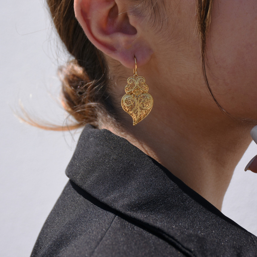 Pendientes Semi Joya Corazón Viana Flor GB