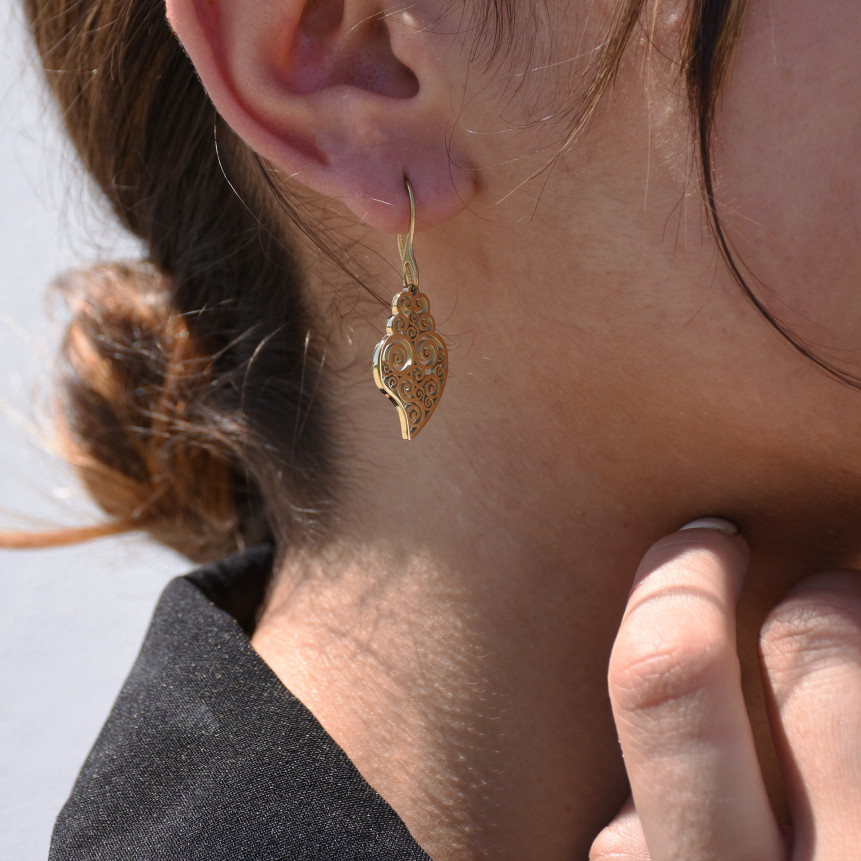Pendientes en acero coração de viana GB
