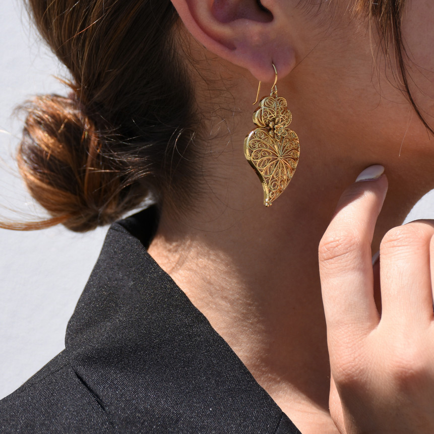 Sunflower semi precious coração de viana earrings GB