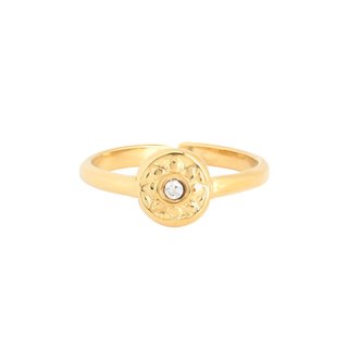 Steel adjustable ring round and brilliant GB