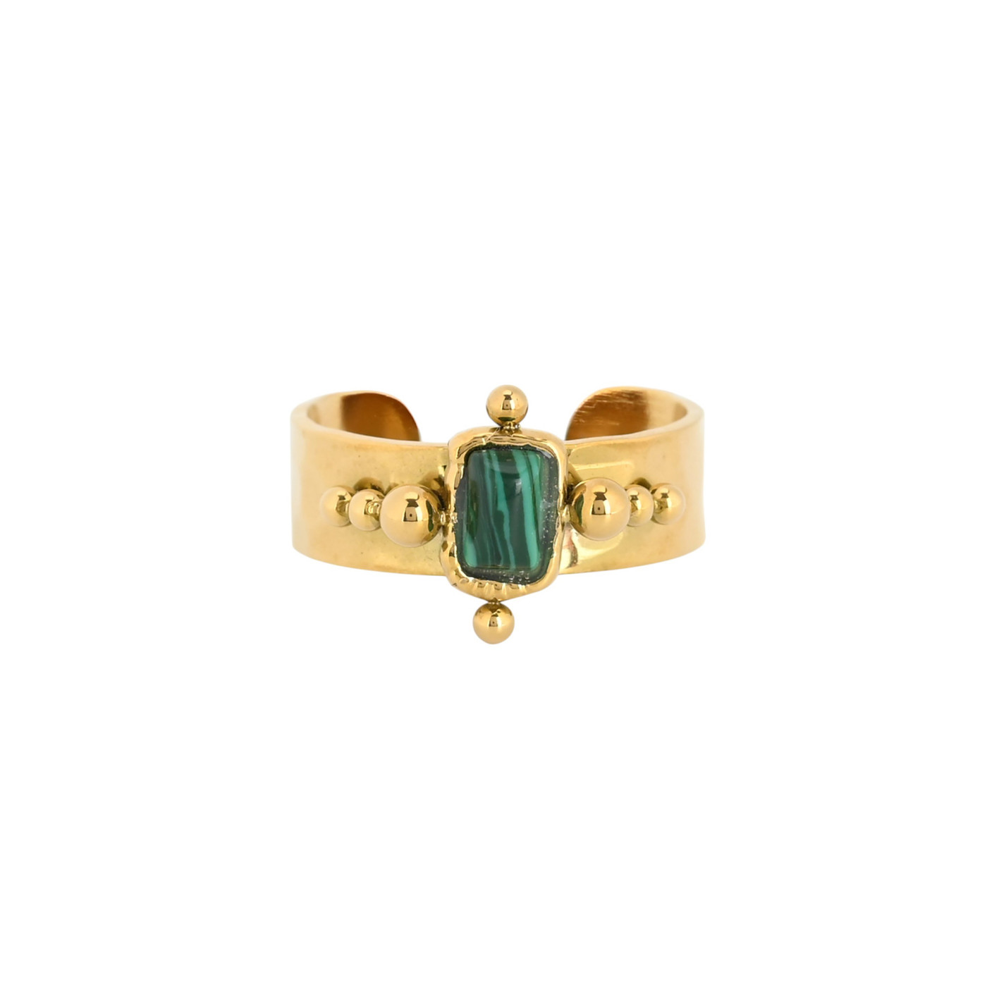 Anello regolabile acciaio rettangolare pietre GB
