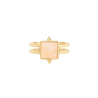 Steel adjustable ring irregulars stone GB