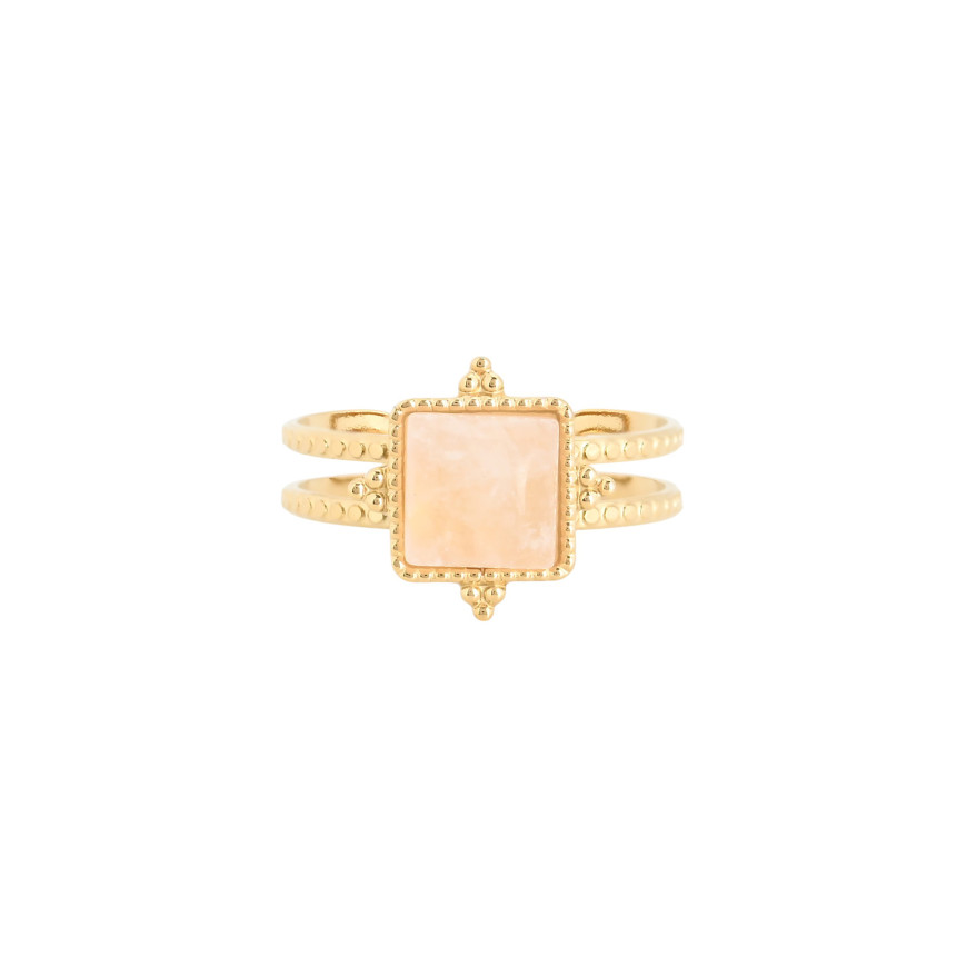 Bague réglable acier irrégulier pierre GB