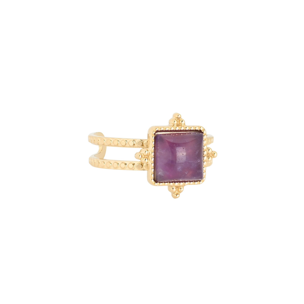 Anello regolabile acciaio irregolare pietra GB