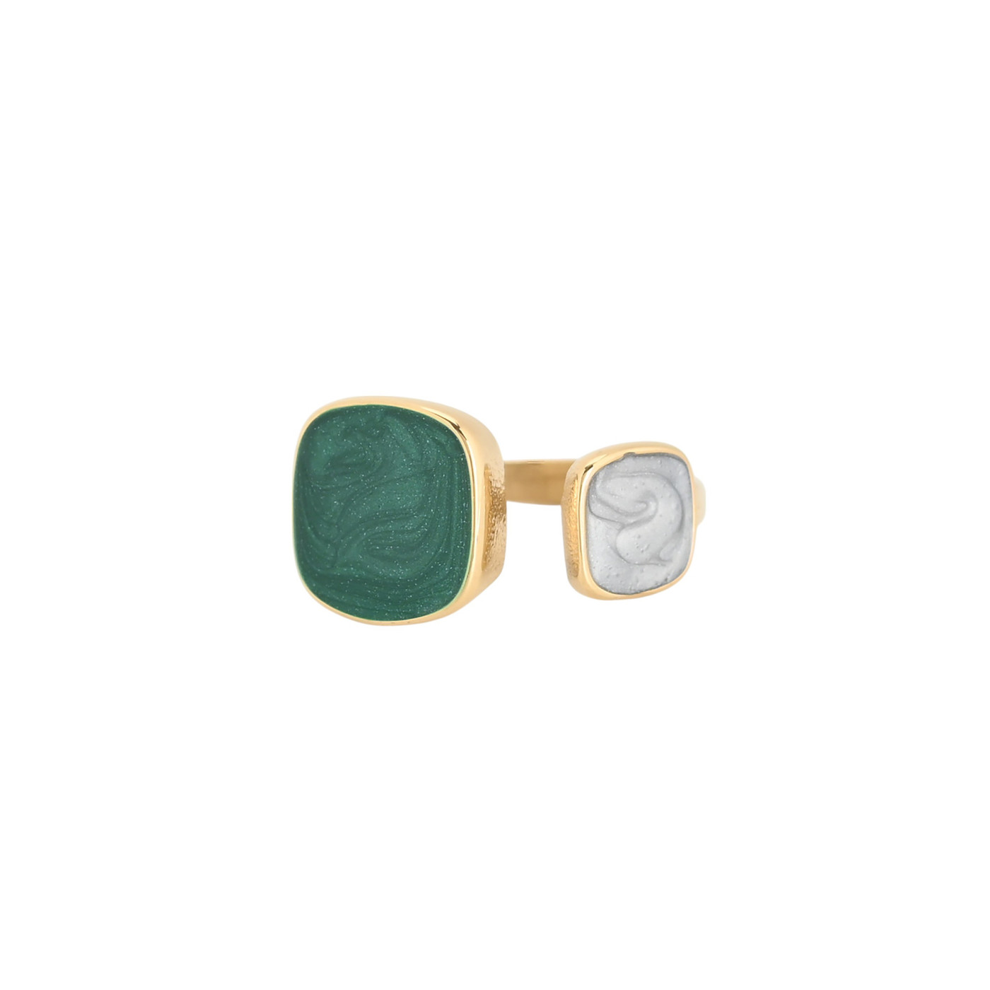 Anello geometrico piazza in acciaio aperto regolabile GB