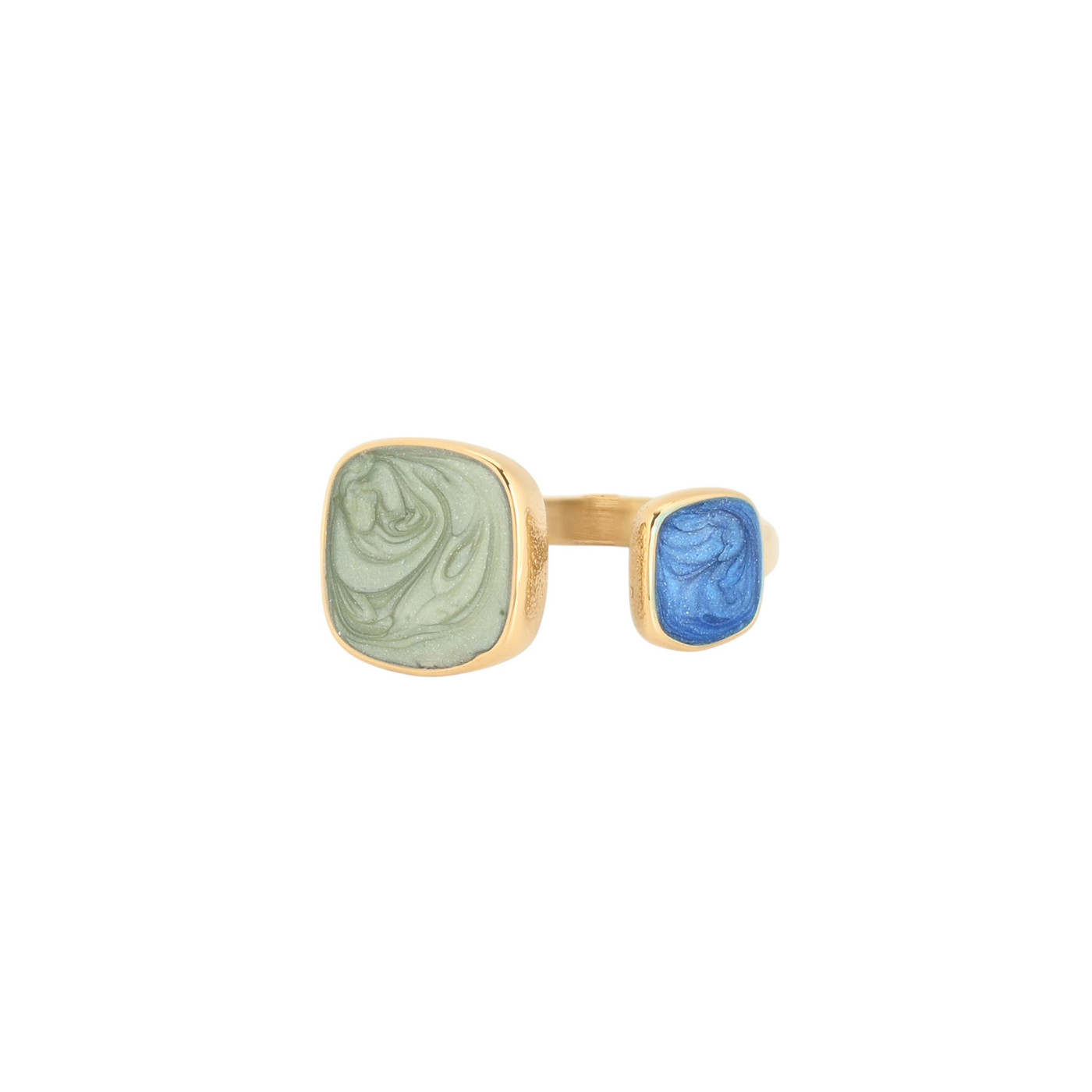 Bague géométrique carré en acier ouverte réglable GB