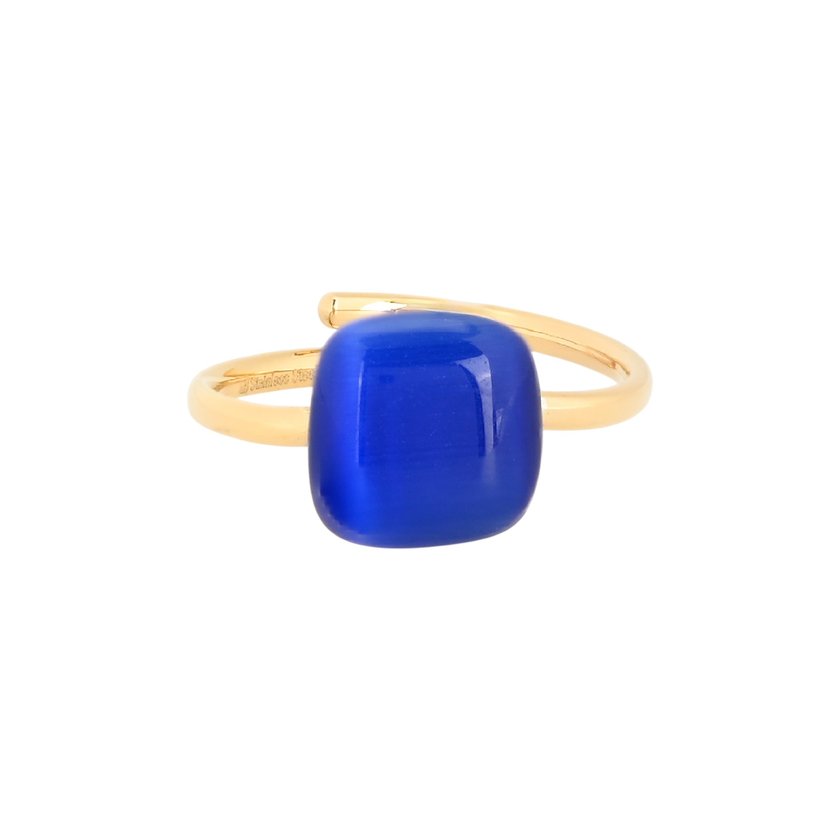 Adjustable ring steel with stone square GB